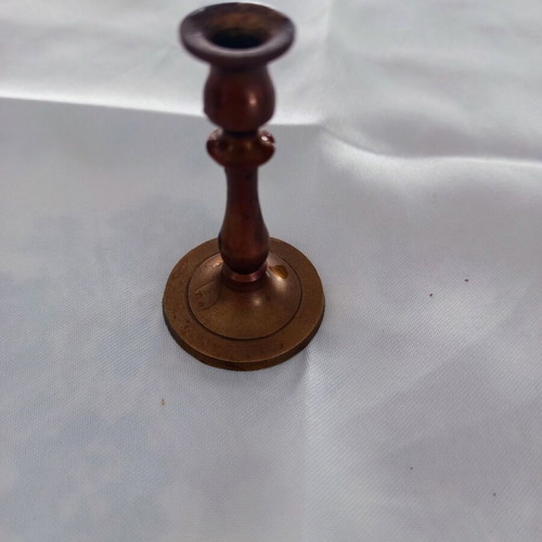 Bronze miniature candlestick used, vintage