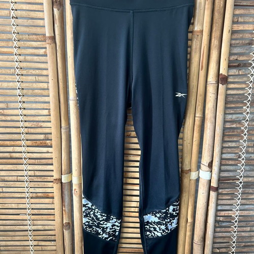 Reebok Speedwick black printed sports leggings, size S