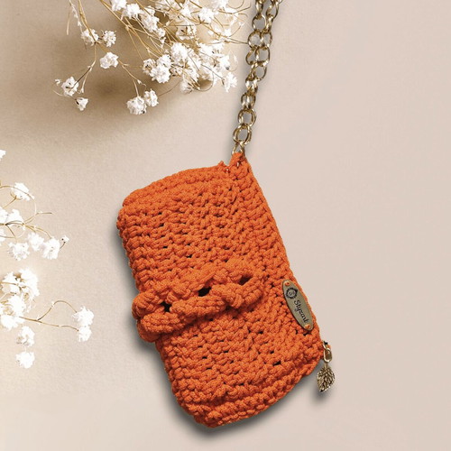 Handmade orange cord bag new