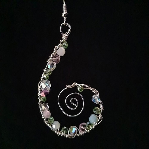 Spiral earrings with crystals and 925 silver made to order