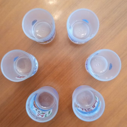 Glass carafe and 6 shot glasses set "Skopelos" souvenir