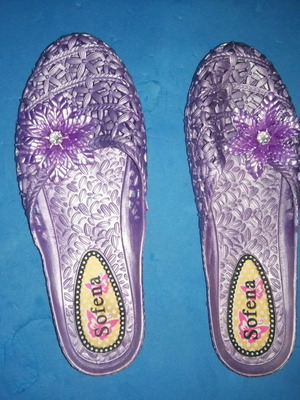 Sofena elastic slippers used, size 39, purple