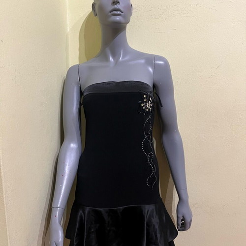 Alert sexy mini strapless black dress size S like new