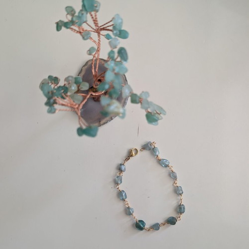 Women's handmade bracelet with agate, size 19cm, new