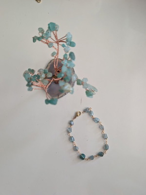 Women's handmade bracelet with agate, size 19cm, new