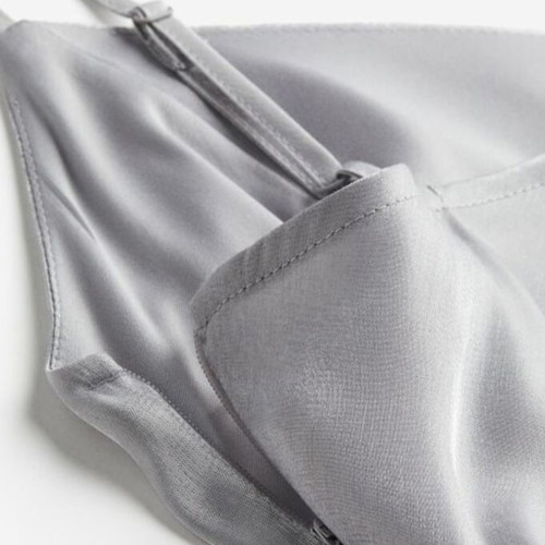 Satin mini dress H&M silver XL new
