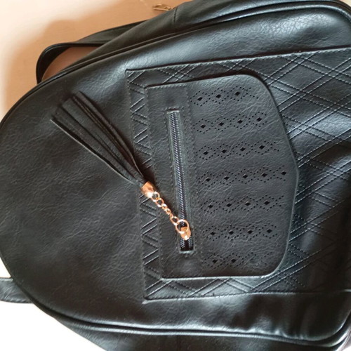 Black leather backpack bag new