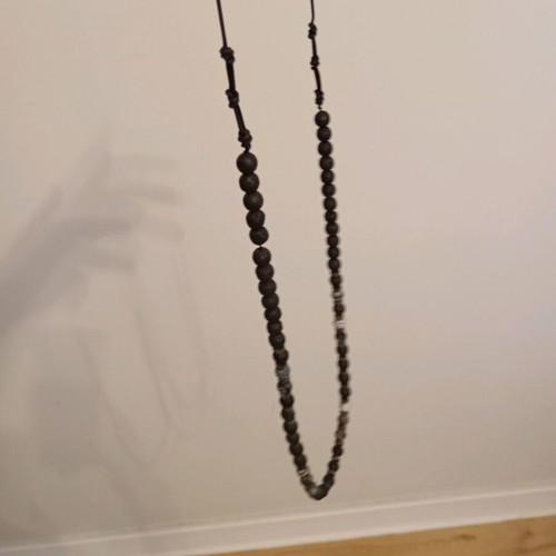 Lava rock necklace new, black and white