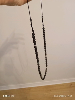 Lava rock necklace new, black and white