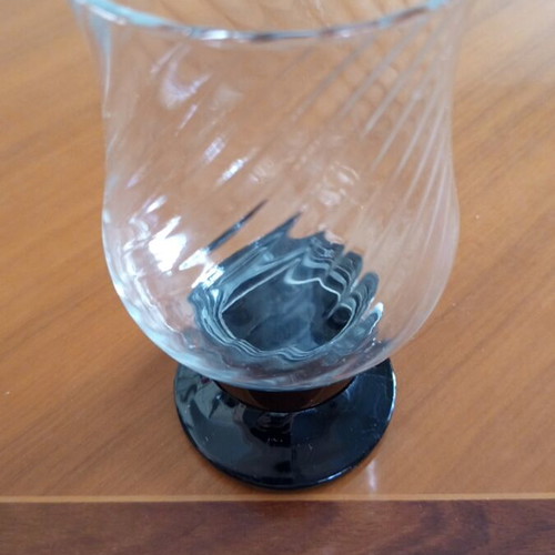 Vintage Arcoroc France glass hurricane candle holders set of 2