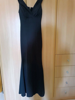 Long black mermaid evening dress like new, size S-M