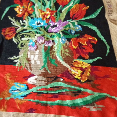 Embroidered artwork from 70s-80s Greek made, used