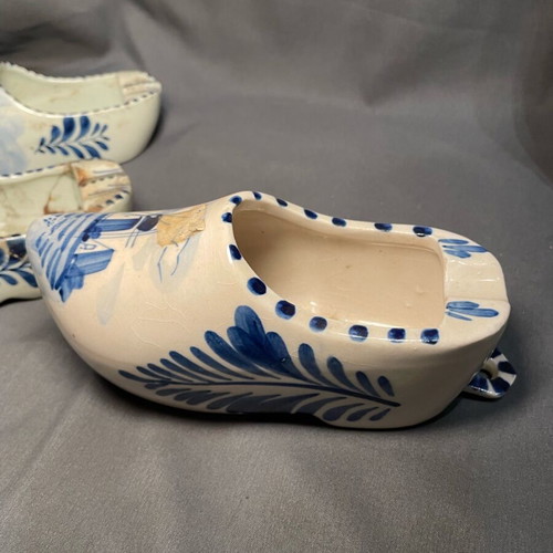 Dutch decorative porcelain shoes used, set of 3 souvenirs