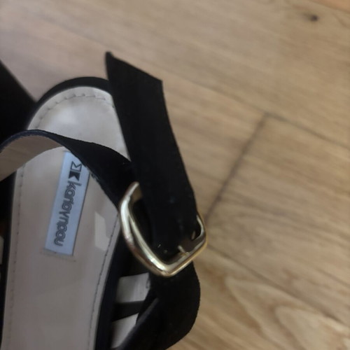 Kalogirou black suede platform sandals, size 39, made in Italy