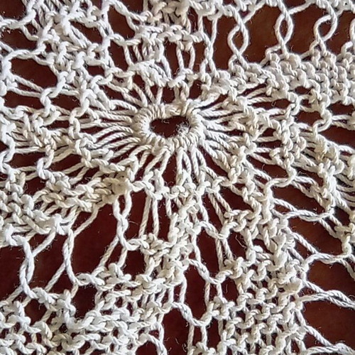 Handmade Crochet Round Doily 49 cm Vintage Lace
