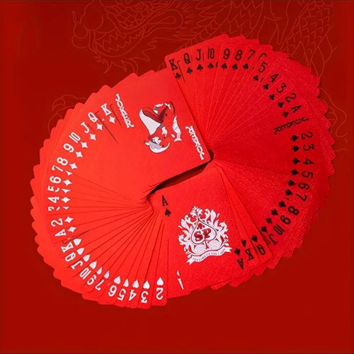 Red plastic waterproof non-slip playing cards new
