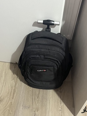 Bag with wheels new, 4 main and 2 side compartments, black