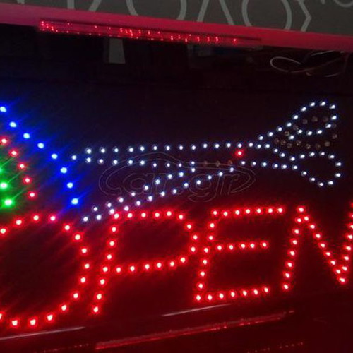 Led light sign for hair salon OPEN 50x25 cm new, indoor use