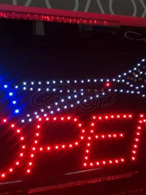 Led light sign for hair salon OPEN 50x25 cm new, indoor use