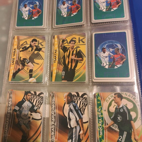 Pegasos football cards like new, pack with album 55/83 completeness