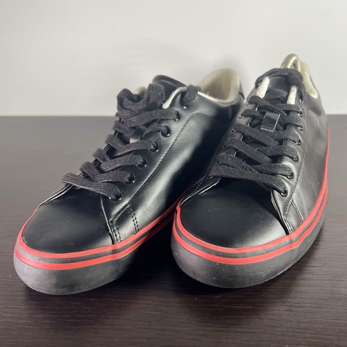 Polo Ralph Lauren Longwood sneakers black leather red stripes like new