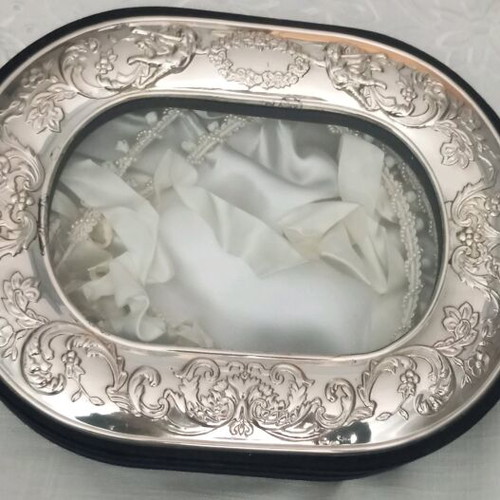 Silver Stefanochiki 925 like new with pearls in wooden box