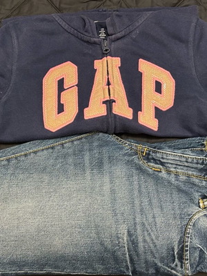 Gap kids' sweatshirt jacket 8-9 years and Gap jeans 10 years like new