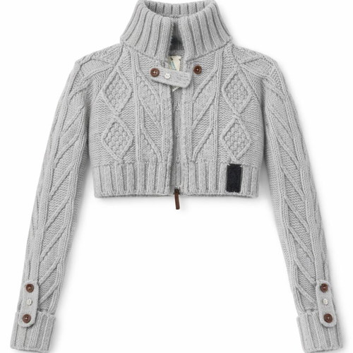 Gas gray short cardigan like new, warm wool blend