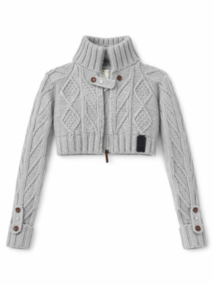Gas gray short cardigan like new, warm wool blend