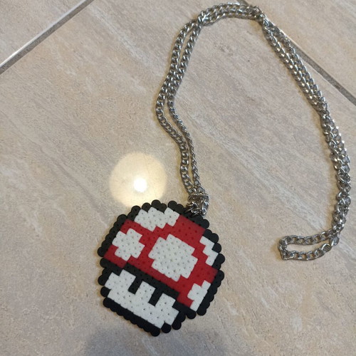 Super Mario necklace, silver color