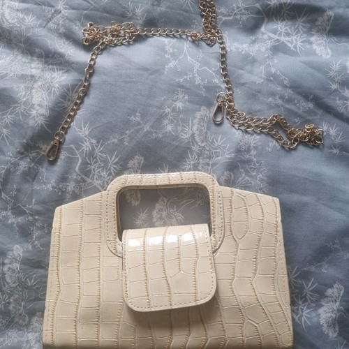 Evening bag new with croco texture, shoulder style