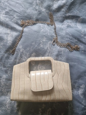 Evening bag new with croco texture, shoulder style