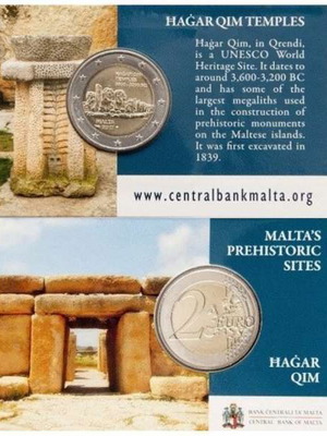 Малта 2 евро 2017 UNC Ħaġar Qim колекционерска монета