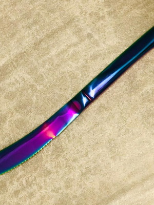 Titanium gradient kitchen knife new
