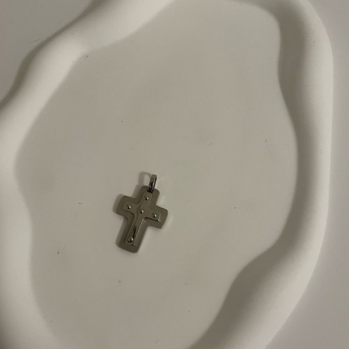 Visetti silver matte cross, intact, distinctive