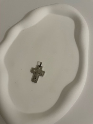 Visetti silver matte cross, intact, distinctive