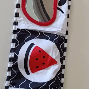 High Contrast Fabric Baby Book new with mirror and red details