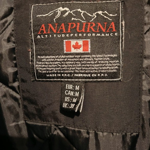 Anapurna men's winter jacket black medium used