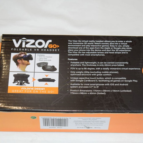Vizor Go Foldable VR Headset for Smartphone, new