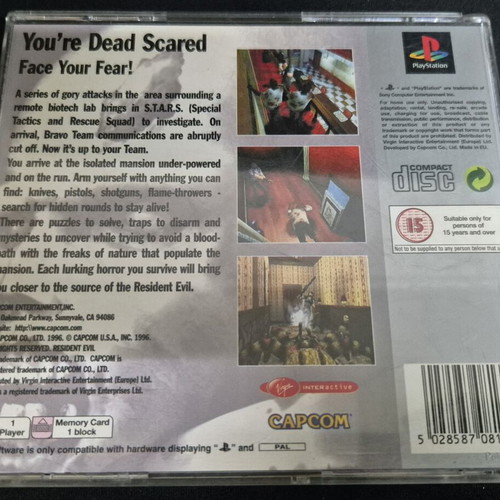 Resident Evil PlayStation 1 Platinum used, PAL version
