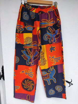 Hippie patchwork colorful yoga Pilates ethnic pants used