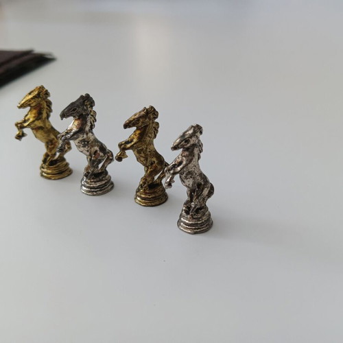 Vintage metal chess set Fantasy Medieval 32 pieces