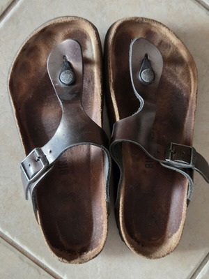 Birkenstock Gizeh σανδάλια μεταχειρισμένα, γκρι, νούμερο 36, μαλακό πέλμα
