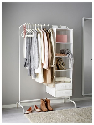 IKEA MULIG white metal clothes rack, set of 2