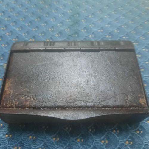 Three old boxes including Ottoman-era nickel-plated tobacco box