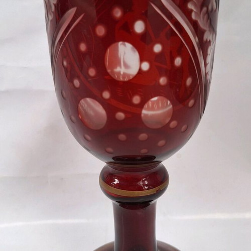 Vintage decorative glass used with depiction