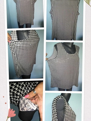 Joan Rivers Tunic in Pepita with Sequins like new, sizes 2XL-4XL