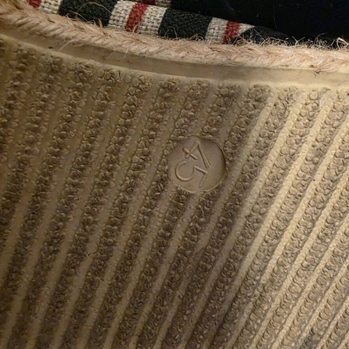 Gios Eppo fabric espadrilles like new, blue striped, size 45