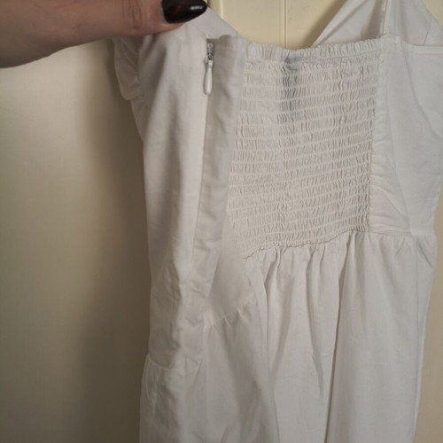 H&M White Mini Dress New, Adjustable Straps, L Size