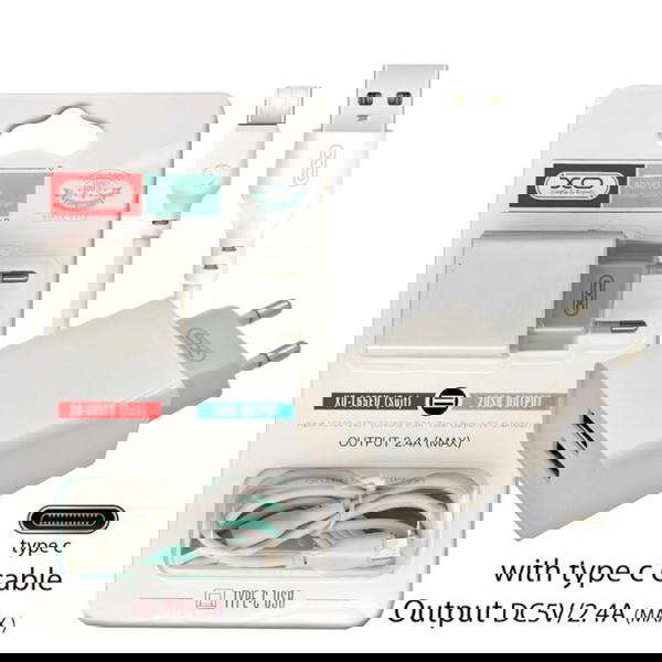 XO ΦΟΡΤΙΣΤΗΣ ΜΕ 2 ΘΥΡΕΣ USB-A ΚΑΙ ΚΑΛΩΔΙΟ USB-C ΛΕΥΚΟΣ (L65EU)